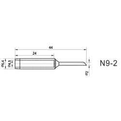 PANNE DE RECHANGE POUR VTSS220 - BISEAUTÉE - 2 mm