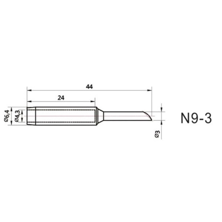 PANNE DE RECHANGE POUR VTSS220 - BISEAUTÉE - 3 mm