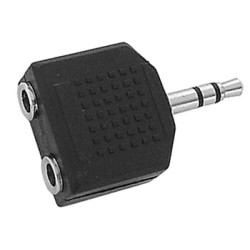 DOUBLE JACK FEMELLE 3.5mm STEREO VERS JACK MALE 3.5mm STEREO - Vellema