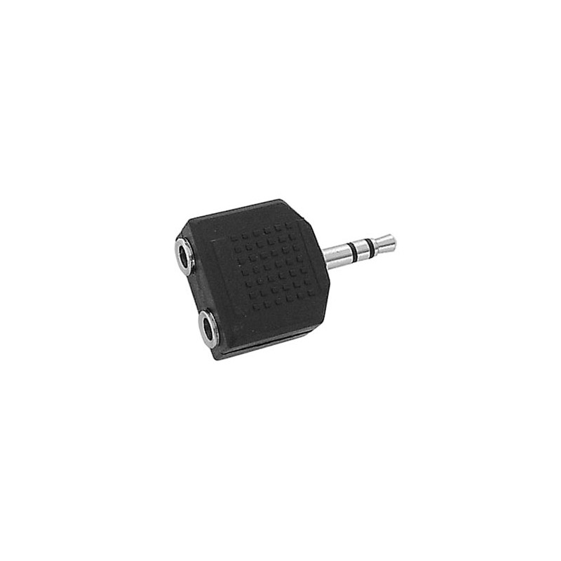 DOUBLE JACK FEMELLE 3.5mm STEREO VERS JACK MALE 3.5mm STEREO