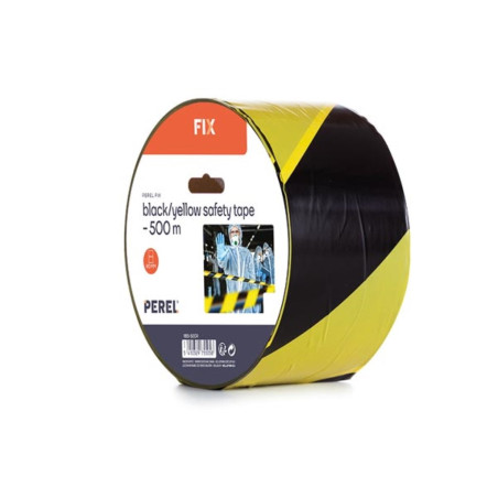 Ruban de sécurité noir/jaune - 500 m - bobine - PRL