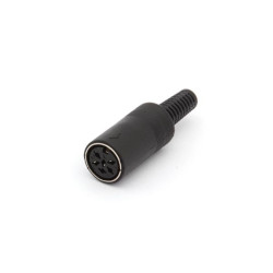 FICHE DIN FEMELLE NOIRE 6 BROCHES - Velleman