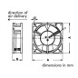 VENTILATEUR SUNON 230VCA ROULEMENT A AIGUILLES 120 x 120 x 38mm