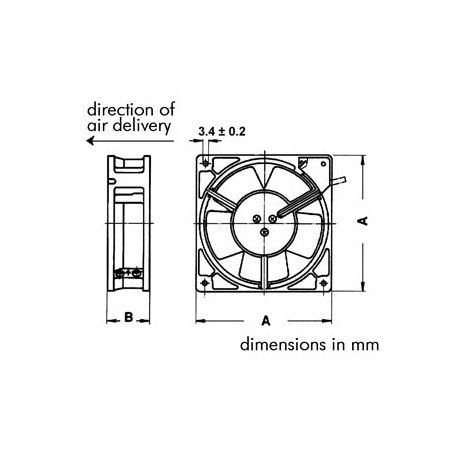VENTILATEUR SUNON 12Vcc ROULEMENT A AIGUILLES 40 x 40 x 10mm
