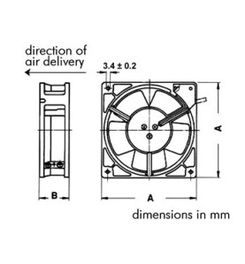 VENTILATEUR SUNON 12Vcc ROULEMENT A AIGUILLES 40 x 40 x 10mm - Vellema