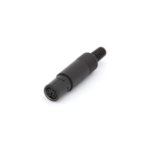 FICHE MINI-DIN FEMELLE 6 BROCHES - NOIR - Velleman