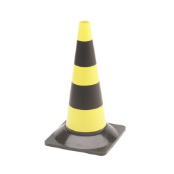 Cône de signalisation jaune/noir - 50 cm - PRL
