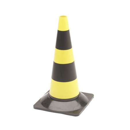 Cône de signalisation jaune/noir - 50 cm - PRL