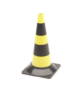 Cône de signalisation jaune/noir - 50 cm - PRL