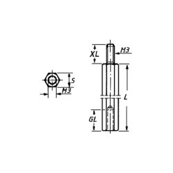 ENTRETOISE METALLIQUE MALE - FEMELLE 30mm M3