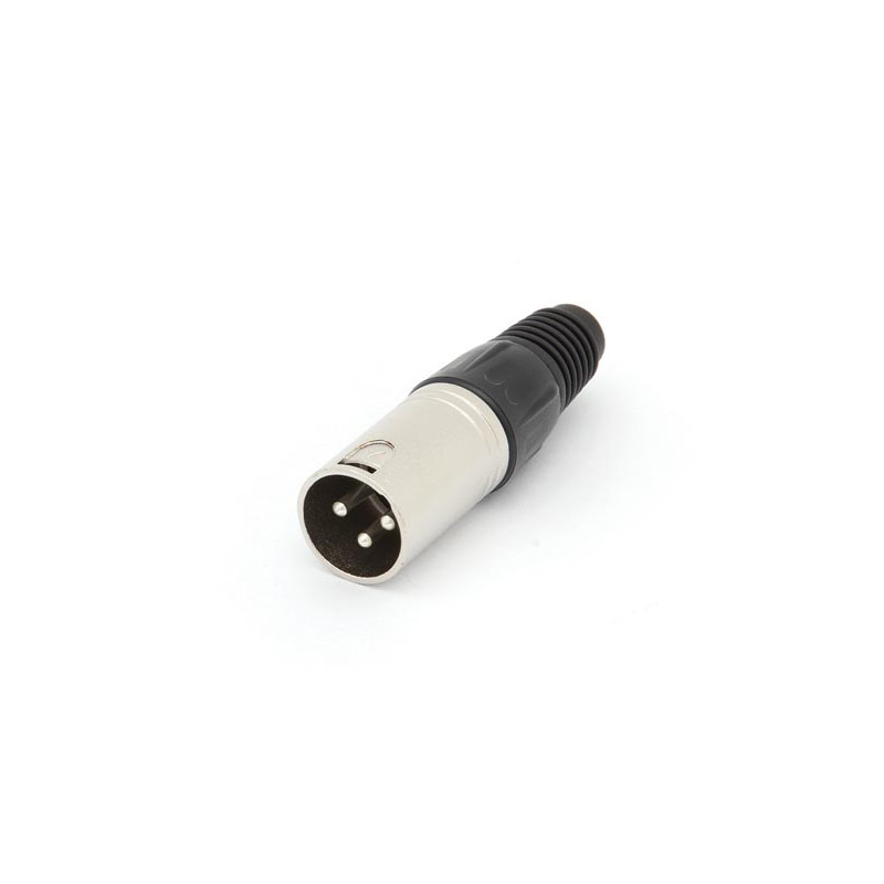 FICHE XLR MALE NICKELEE 3 BROCHES