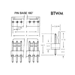 CONNECTEUR AVEC CABLE POUR CI - MALE - 5 CONTACTS