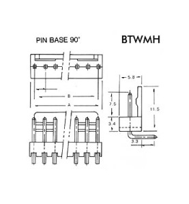 CONNECTEUR COUDE AVEC CABLE POUR CI - MALE - 4 CONTACTS - Velleman