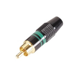FICHE RCA MALE - DOREE - CAPOT NOIR - BAGUE VERTE - Velleman