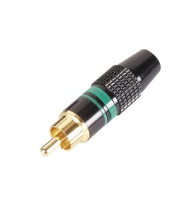 FICHE RCA MALE - DOREE - CAPOT NOIR - BAGUE VERTE - Velleman