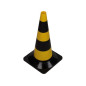 Cône de signalisation jaune/noir - 50 cm