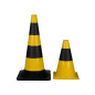 Cône de signalisation jaune/noir - 50 cm