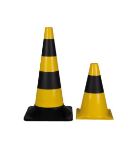Cône de signalisation jaune/noir - 50 cm - PRL
