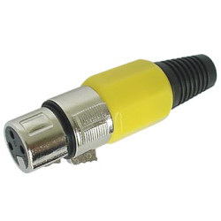 FICHE XLR FEMELLE NICKELEE 3 BROCHES - JAUNE - Velleman