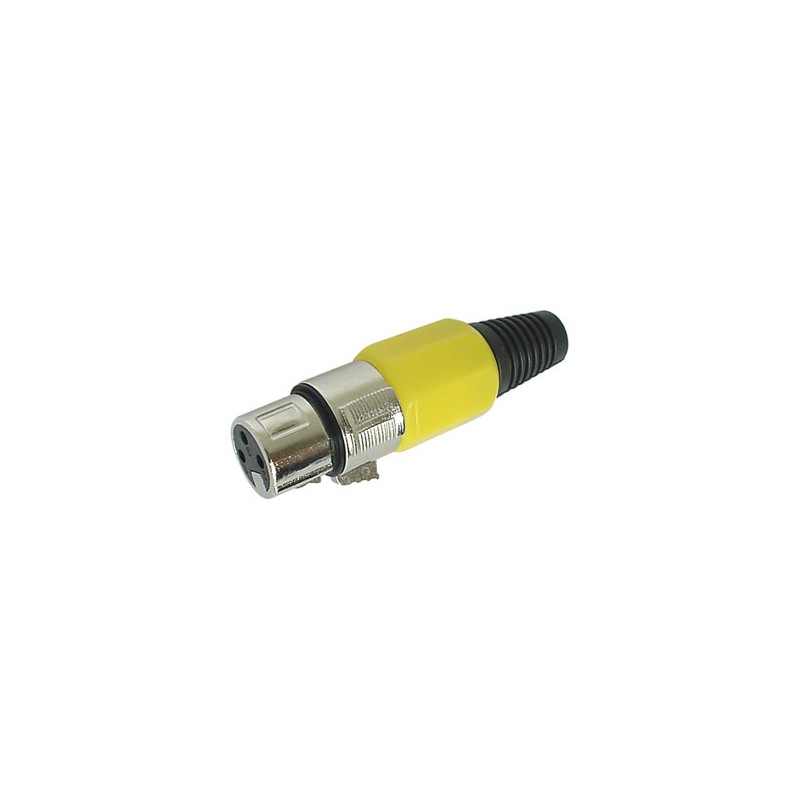 FICHE XLR FEMELLE NICKELEE 3 BROCHES - JAUNE