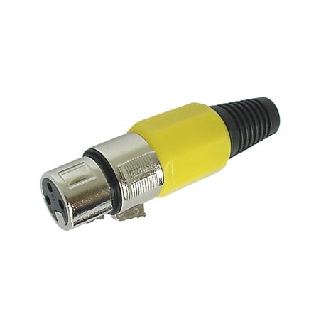 FICHE XLR FEMELLE NICKELEE 3 BROCHES - JAUNE - Velleman