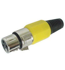 FICHE XLR FEMELLE NICKELEE 3 BROCHES - JAUNE - Velleman