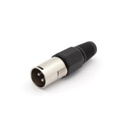 FICHE XLR MALE NICKELEE 3 BROCHES - NOIR - Velleman