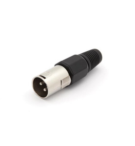 FICHE XLR MALE NICKELEE 3 BROCHES - NOIR - Velleman