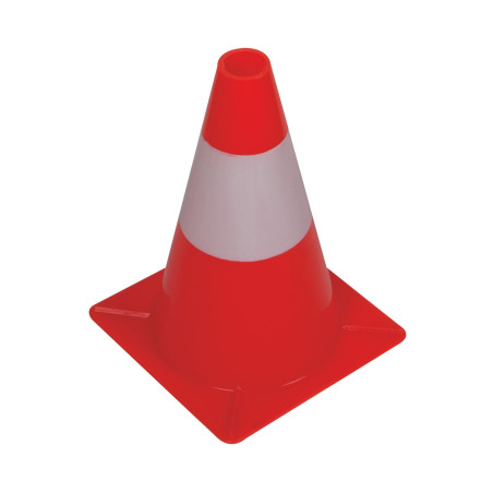 Cône de signalisation rouge/blanc - 30 cm - PRL