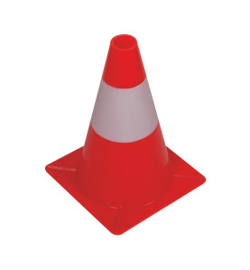 Cône de signalisation rouge/blanc - 30 cm - PRL