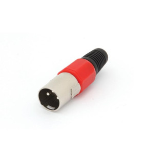 FICHE XLR MALE NICKELEE 3 BROCHES - ROUGE - Velleman