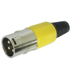 FICHE XLR MALE NICKELEE 3 BROCHES - JAUNE - Velleman
