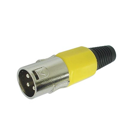 FICHE XLR MALE NICKELEE 3 BROCHES - JAUNE - Velleman