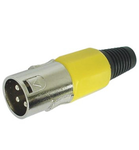 FICHE XLR MALE NICKELEE 3 BROCHES - JAUNE - Velleman