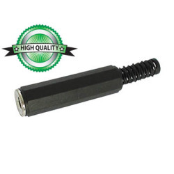 JACK FEMELLE 6.35mm STEREO NICKELE NOIR AVEC CAPOT EN CAOUTCHOUC - Vel