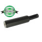 JACK FEMELLE 6.35mm STEREO NICKELE NOIR AVEC CAPOT EN CAOUTCHOUC