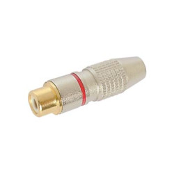 FICHE RCA FEMELLE - CONTACT DORE - ROUGE - Velleman