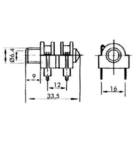 JACK FEMELLE 6.35 mm - A COUPE-CIRCUIT - MONO - Velleman