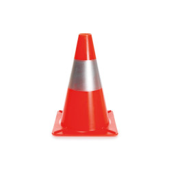Cône réfléchissant rouge/argent - 30 cm - PRL
