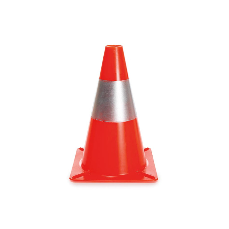 Cône réfléchissant rouge/argent - 30 cm