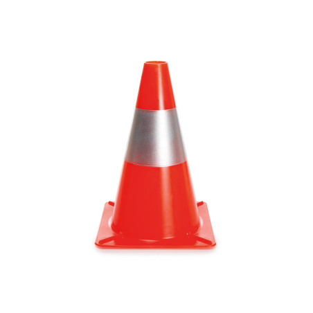 Cône réfléchissant rouge/argent - 30 cm - PRL