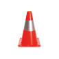 Cône réfléchissant rouge/argent - 30 cm