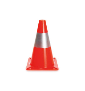 Cône réfléchissant rouge/argent - 30 cm - PRL