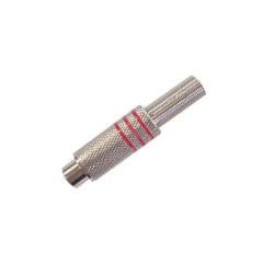 FICHE RCA FEMELLE - NICKEL - ROUGE - Velleman
