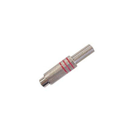 FICHE RCA FEMELLE - NICKEL - ROUGE - Velleman
