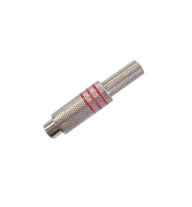 FICHE RCA FEMELLE - NICKEL - ROUGE - Velleman