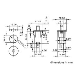 BOUTON-POUSSOIR ON-(OFF) NOIR 2A - 250V