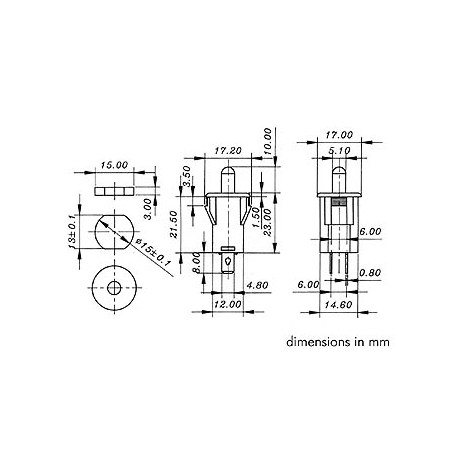 BOUTON-POUSSOIR ON-(OFF) NOIR 2A - 250V