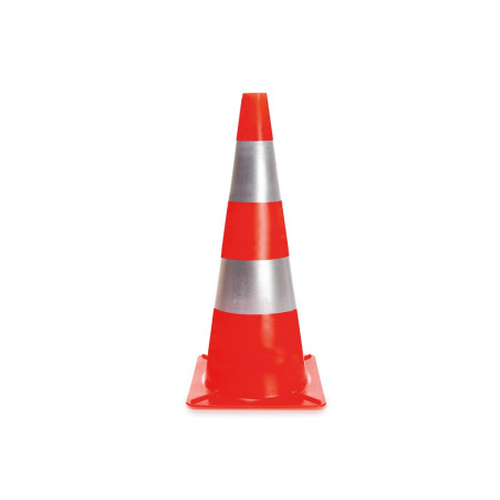 Cône réfléchissant rouge/argent - 50 cm - PRL