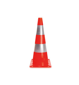 Cône réfléchissant rouge/argent - 50 cm - PRL